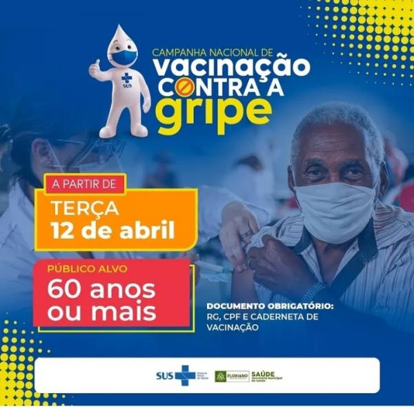 Campanha de vacinação contra a gripe é iniciada em Floriano(Imagem:Divulgação)