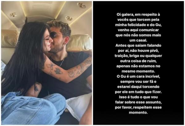 Ana Castela anuncia término de namoro com Gustavo Mioto.(Imagem:Reprodução/Instagram)