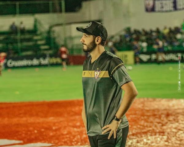 Mathaus Sodré, técnico do Águia de Marabá.(Imagem:Léo Lods/Águia de Marabá)