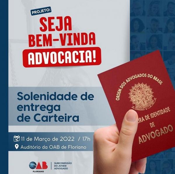 OAB-Floriano realiza solenidade de entrega de carteira nesta sexta.(Imagem:Reprodução/Instagram)