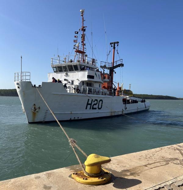 A missão do navio é instalar boia BRAVO, equipamento hidrográfico que mede ventos e condições meteorológicas, para estudos de usinas eólicas no litoral piauiense.(Imagem:Divulgação)
