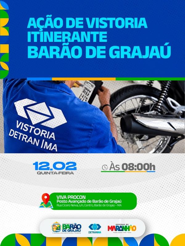 Bar&atilde;o de Graja&uacute; recebe A&ccedil;&atilde;o de Vistoria Itinerante para regulariza&ccedil;&atilde;o de ve&iacute;culos.(Imagem:Divulga&ccedil;&atilde;o)