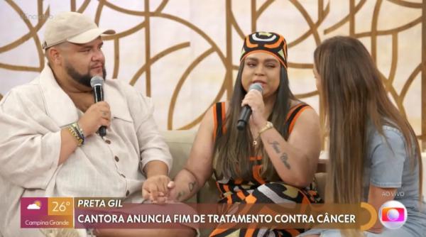 Preta Gil e Gominho no Encontro.(Imagem:globo)