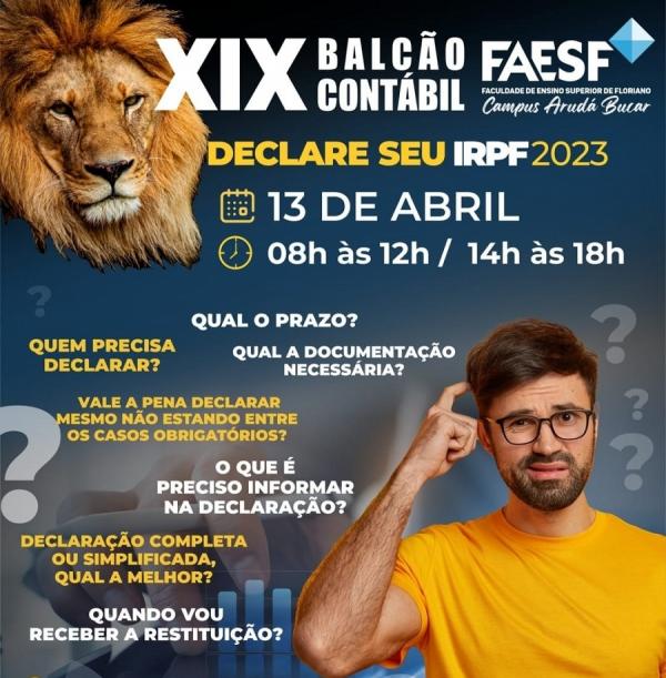 FAESF oferece ajuda gratuita na declaração do Imposto de Renda através do XIX Balcão Contábil.(Imagem:Reprodução/Instagram)