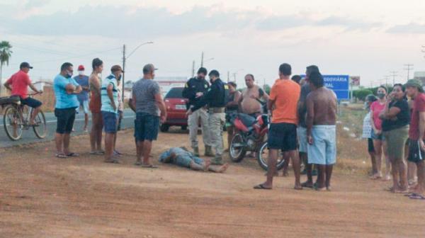 Motociclista é atropelado após tentar cruzar rodovia em Campo Maior(Imagem:Reprodução)