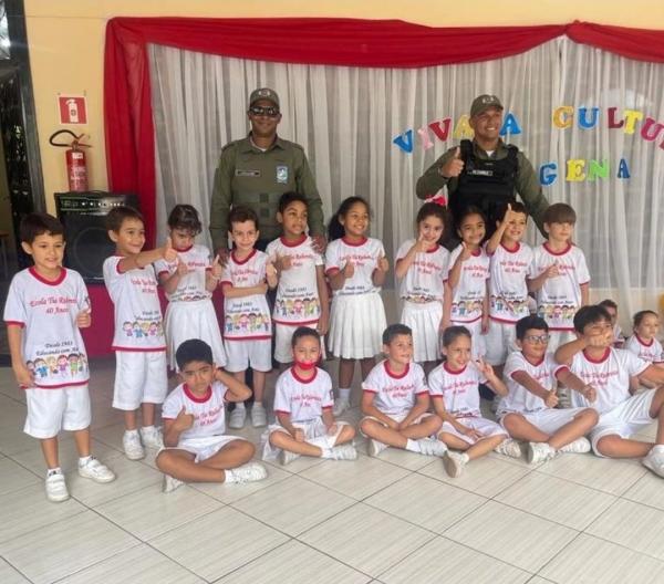 3º BPM realiza ação de integração com a comunidade escolar de Floriano.(Imagem:Reprodução/Instagram)