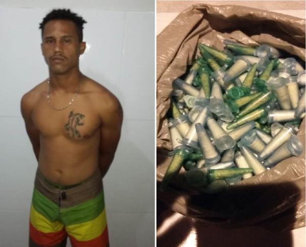Homem é preso com drogas no Conjunto Filadelfo em Floriano.(Imagem:Divulgação)