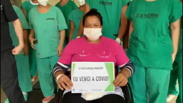 Pacientes de Manaus em Teresina recebem alta e se emocionam ao deixar hospital.(Imagem:Hospital Universitário)