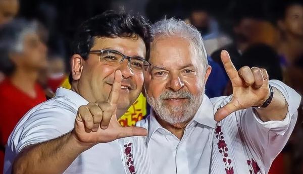 Rafael Fonteles, governador eleito do PI e o candidato à presidência Luiz Inácio Lula da Silva(Imagem:Ascom)
