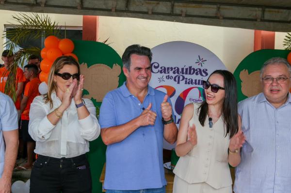 Em Cara&uacute;bas do Piau&iacute;, Ciro Nogueira inaugura obras juntamente com prefeita petista Andressa Leal(Imagem:Ascom)