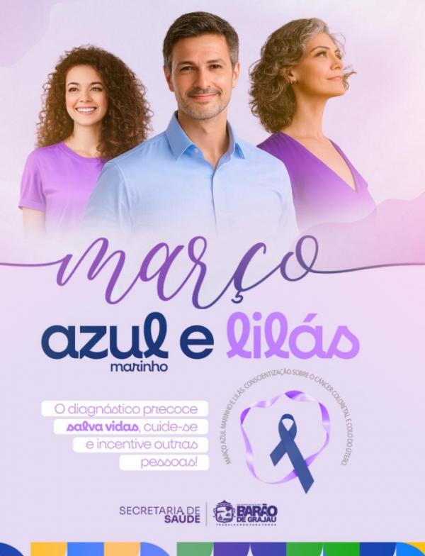 Mar&ccedil;o Azul-Marinho e Lil&aacute;s: Sa&uacute;de de Bar&atilde;o de Graja&uacute; refor&ccedil;a preven&ccedil;&atilde;o ao c&acirc;ncer(Imagem:Reprodu&ccedil;&atilde;o/Instagram)