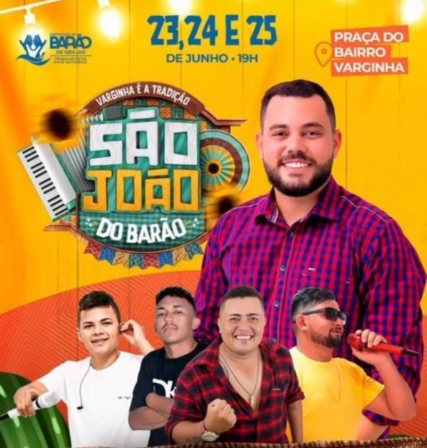 Prefeitura de Barão de Grajaú divulga programação animada para o São João do Barão.(Imagem:Divulgação)