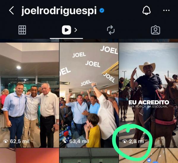 V&iacute;deo que oficializa pr&eacute;-candidatura chega a quase 3 milh&otilde;es de visualiza&ccedil;&otilde;es e Joel Rodrigues agradece(Imagem:Reprodu&ccedil;&atilde;o/Instagram)