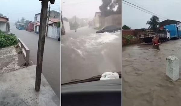 Chuva torrencial alaga ruas e água invade casas em Buriti dos Lopes; Vídeo(Imagem: Buriti Ordinário)