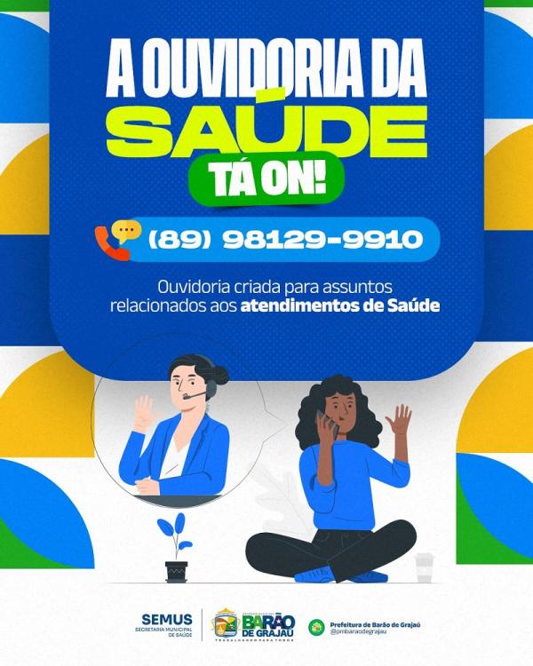 Ouvidoria da Saúde de Barão de Grajaú está ativa e pronta para ouvir você.(Imagem:Divulgação)