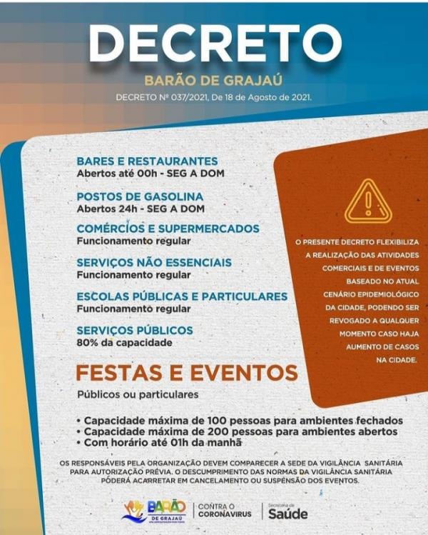 Novo decreto municipal(Imagem:Divulgação)