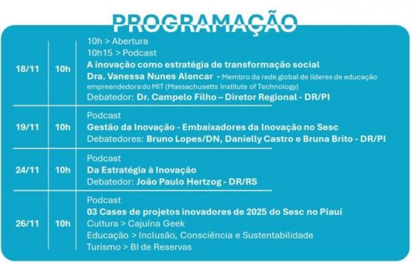 Programação(Imagem:Divulgação)