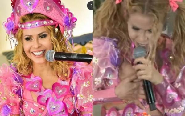 Joelma tem roupa rasgada durante live.(Imagem:Divulgação)