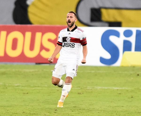 Éverton Ribeiro comemora gol em Botafogo x Flamengo.(Imagem:André Durão)