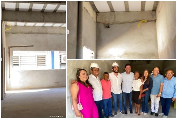 Lideranças vistoriam obras de reforma e ampliação do Hospital Regional Tibério Nunes em Floriano.(Imagem: Reprodução/Instagram)