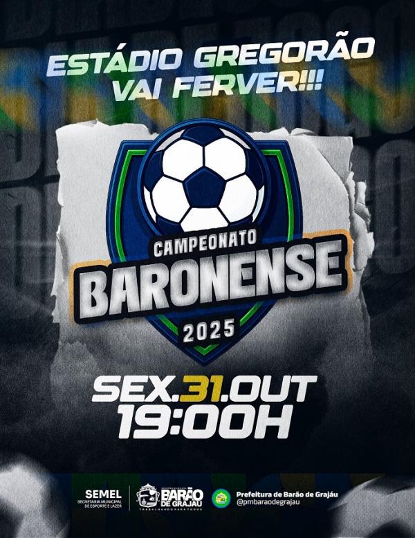 Campeonato Baroense 2025 promete agitar o Estádio Gregorão.(Imagem:Divulgação)