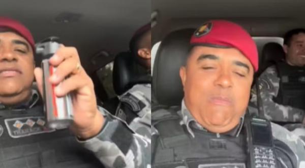 PM vai investigar uso de spray de pimenta em viatura fechada com 3 policiais no PI(Imagem:Reprodu&ccedil;&atilde;o/Redes sociais)