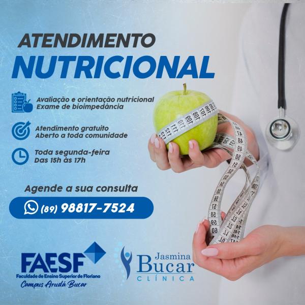 urso de Nutrição da FAESF realiza atendimento de avaliação e orientação nutricional.(Imagem:Divulgação)