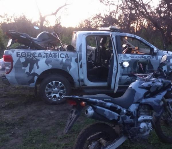 Força Tática recupera motocicleta roubada em Floriano.(Imagem:Divulgação/3ºBPM)
