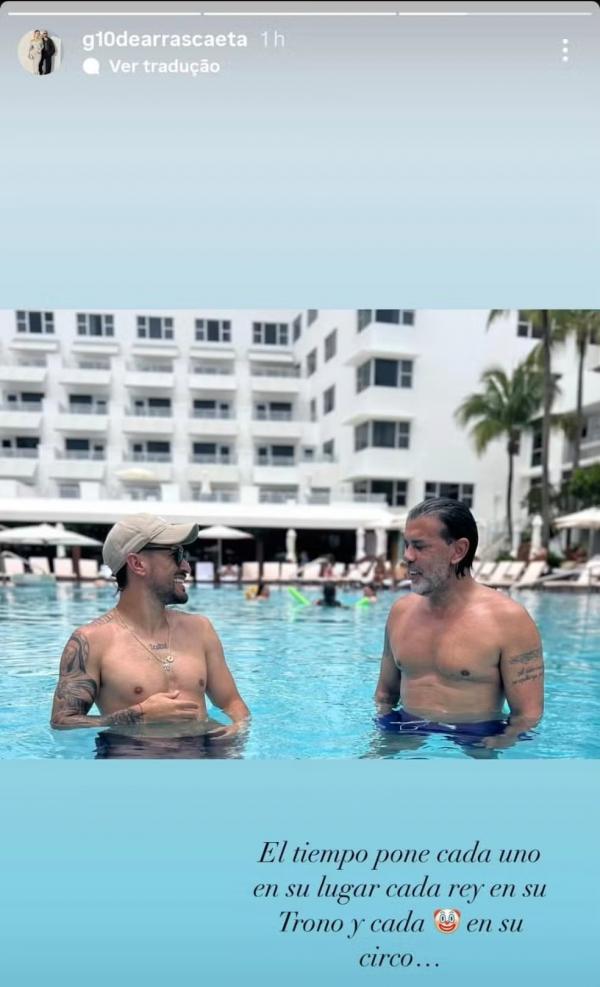 Arrascaeta posta foto ao lado do empres&aacute;rio, Daniel Fonseca, e uma indireta.(Imagem:Reprodu&ccedil;&atilde;o)