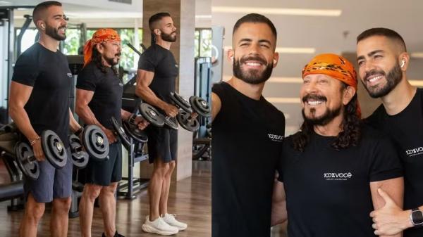 Bell Marques e seus filhos, Rafa e Pipo Marques.(Imagem:Reprodução/Instagram)