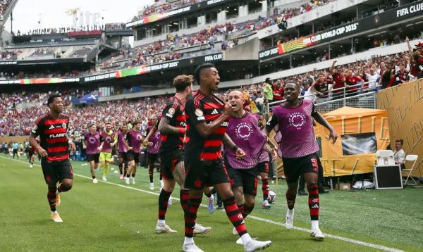 ime do Flamengo durante partida pela Copa do Mundo de Clubes.(Imagem:Gilvan de Souza/Flamengo)