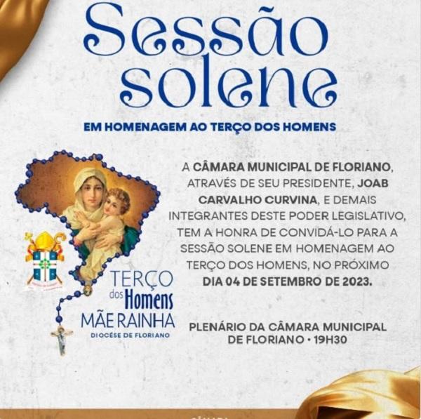 Floriano celebra com sessão solene o Dia Municipal do Terço dos Homens Mãe Rainha(Imagem:Reprodução/Instagram)