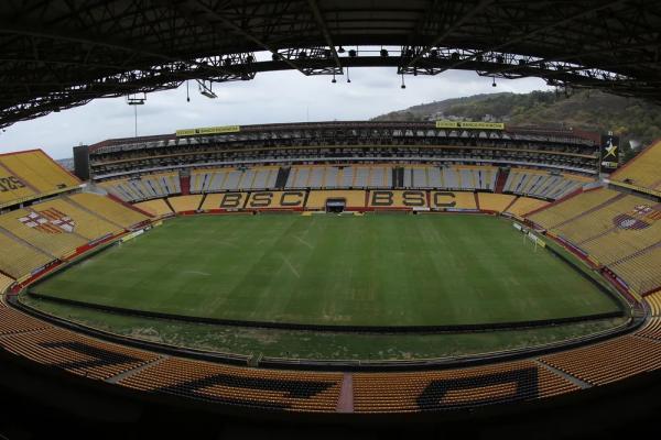 Visão central do Estádio Monumental de Guayaquil, no Equador.(Imagem:Getty Image)