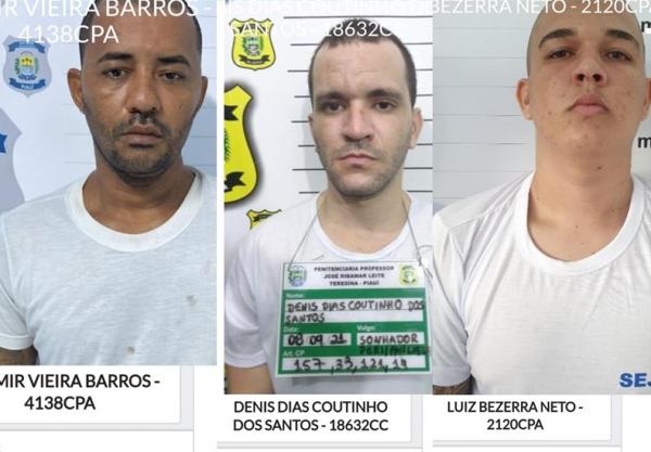 Os fugitivos foram identificados como Ademir Vieira Barros, Denis Dias Coutinho dos Santos e Luiz Bezerra Neto.(Imagem:Divulgação)