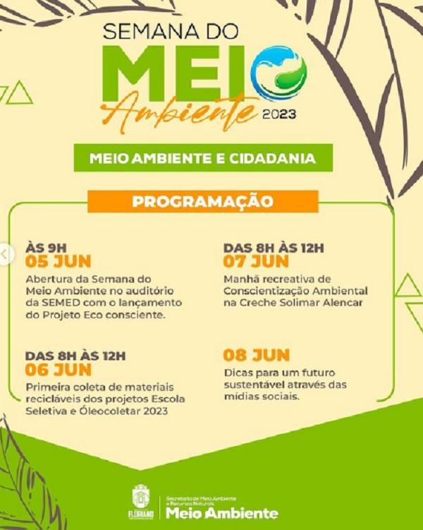 Prefeitura de Floriano promove a Semana do Meio Ambiente 2023(Imagem:Divulgação)