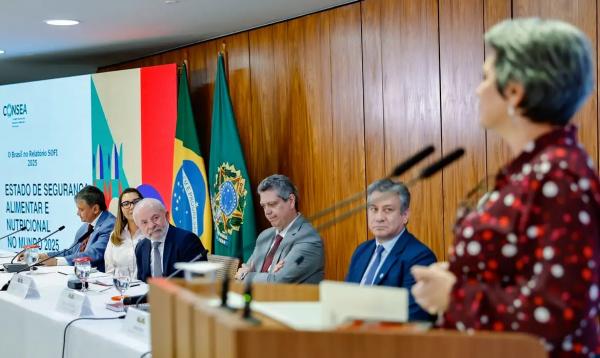 Presidente da República, Luiz Inácio Lula da Silva, durante reunião Plenária Ordinária do Conselho Nacional de Segurança Alimentar e Nutricional (Consea), realizado no Palácio do Planalto. (Imagem:Ricardo Stuckert/PR)