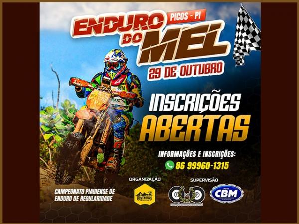 Enduro do Mel movimentará pilotos do sul do Estado.(Imagem:Divulgação)