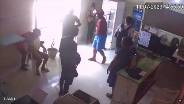 Assalto em correspondente bancário de Floriano é registrado por câmeras de segurança.(Imagem:Reprodução)