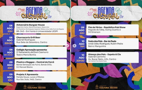 Agenda Cultural: Fim de semana em Floriano terá teatro, pagode, piseiro, forró e reggae.(Imagem:Reprodução/Instagram)