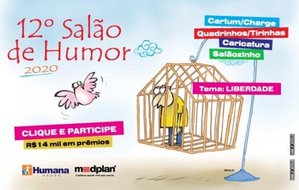 As inscrições podem ser feitas pelo site: salaodehumor.com(Imagem:Divulgação)