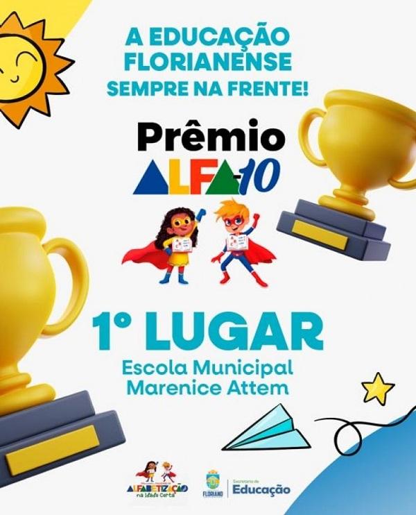 Floriano é premiada por meio do prêmio Alfa-10(Imagem:Secom)