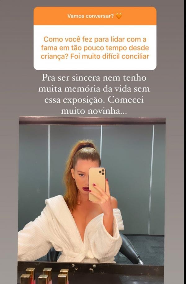 Marina Ruy Barbosa fala sobre fama.(Imagem:Reprodução / Instagram)