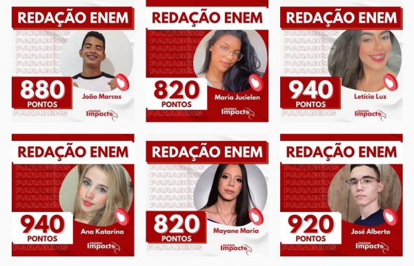 Alunos do Colégio Impacto se destacam em nota de redação do Enem(Imagem:Reprodução/Instagram)