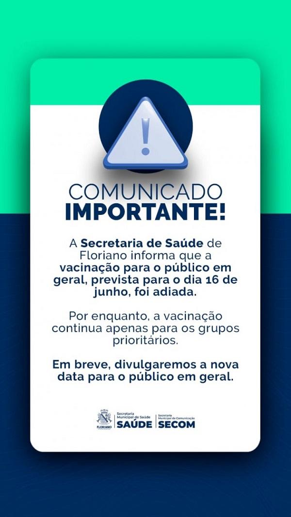 Vacinação contra Influenza segue apenas para grupos prioritários em Floriano.(Imagem:Secom)