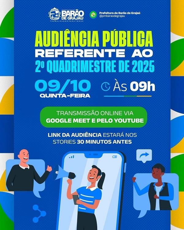 Prefeitura de Barão de Grajaú realiza Audiência Pública do 2º quadrimestre de 2025 na quinta-feira (09)(Imagem:Divulgação)
