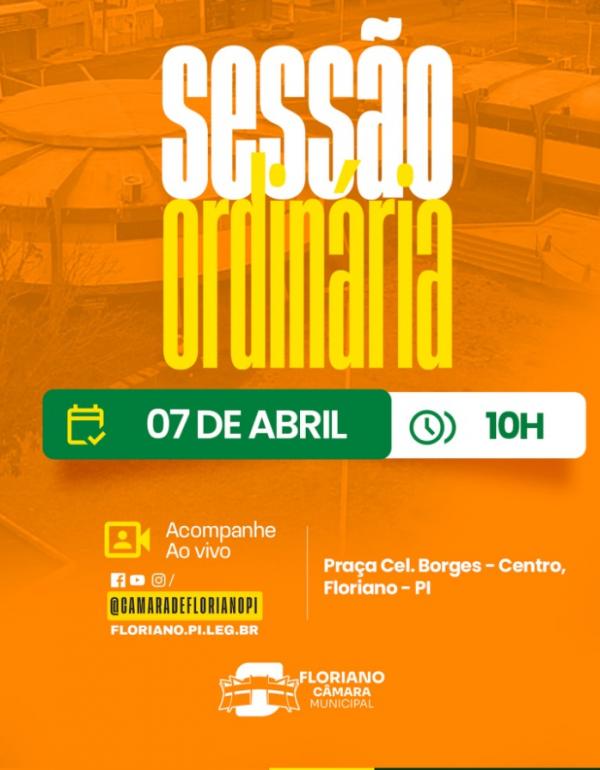 C&acirc;mara Municipal de Floriano realiza Sess&atilde;o Ordin&aacute;ria nesta ter&ccedil;a-feira (07).(Imagem:Reprodu&ccedil;&atilde;o/Instagram)