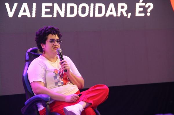 A palestra de Tanci Simões integrou a vasta programação do Seduckathon.(Imagem:João Pio/SeducJoão Pio/Seduc)