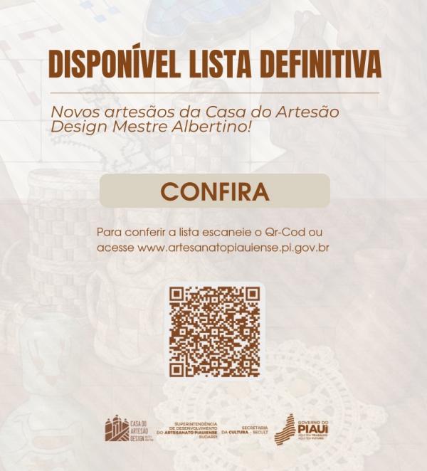 lista de 34 novos artesãos (Imagem:Divulgação)