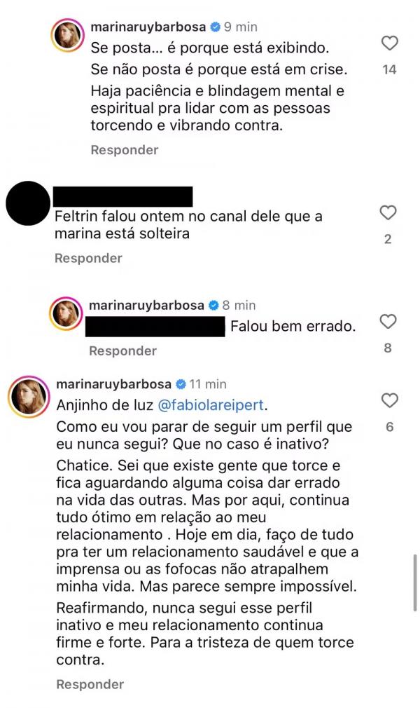Após boatos de crise no noivado, Marina Ruy Barbosa se irrita.(Imagem:Reprodução/Instagram)