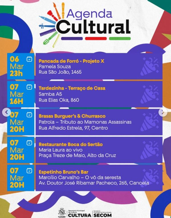  Final de semana tem programa&ccedil;&atilde;o cultural movimentada em Floriano(Imagem:Reprodu&ccedil;&atilde;o/Instagram)